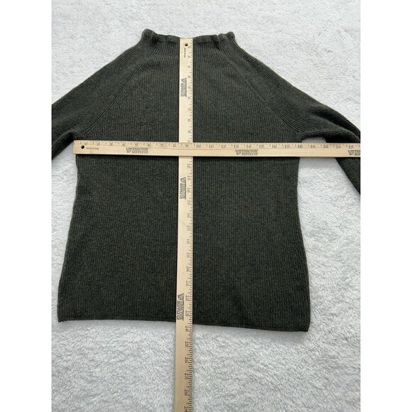 Banana Republic Sweater Merino Wool Cashmere Ruffle Mock Neck Green Womens Sm - Picture 10 of 12